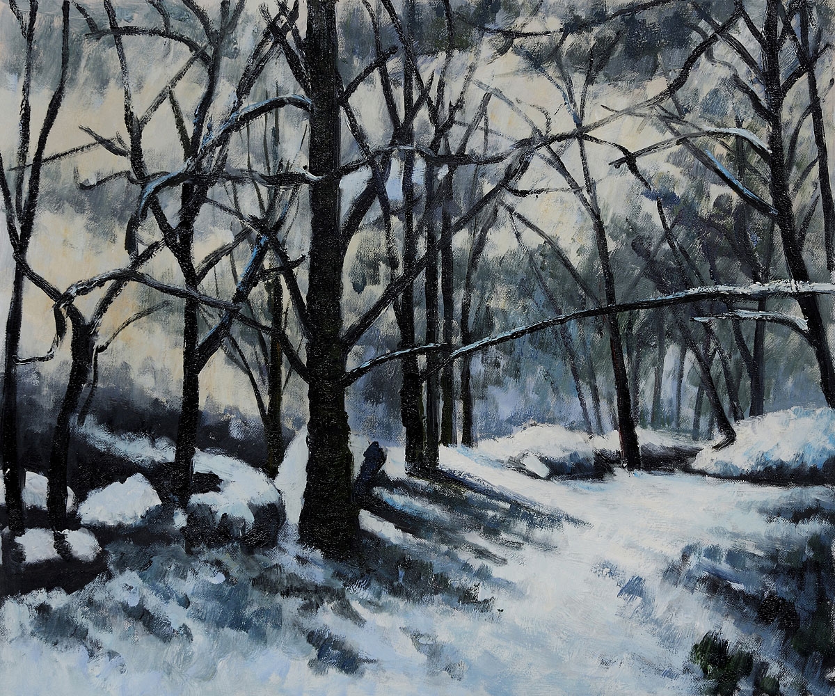Melting Snow, Fontainebleau - Paul Cezanne Painting
